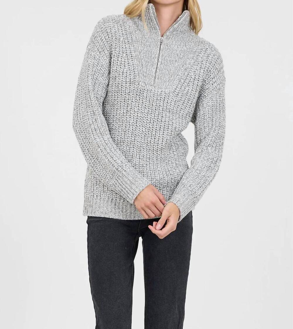 NEW STITCHES & STRIPES erwin half zip sweater in chalk mix